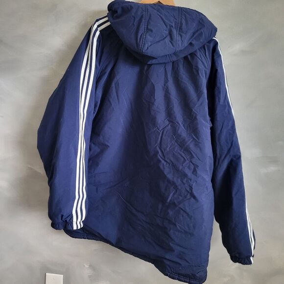 Vintage Adidas Padded Reversible Hood Jacket Size XL Blue Gray - Picture 8 of 14
